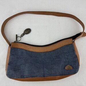 Hara Hand Bags Denim‎ Leather Shoulder Bag Brown Small Y2K Purse